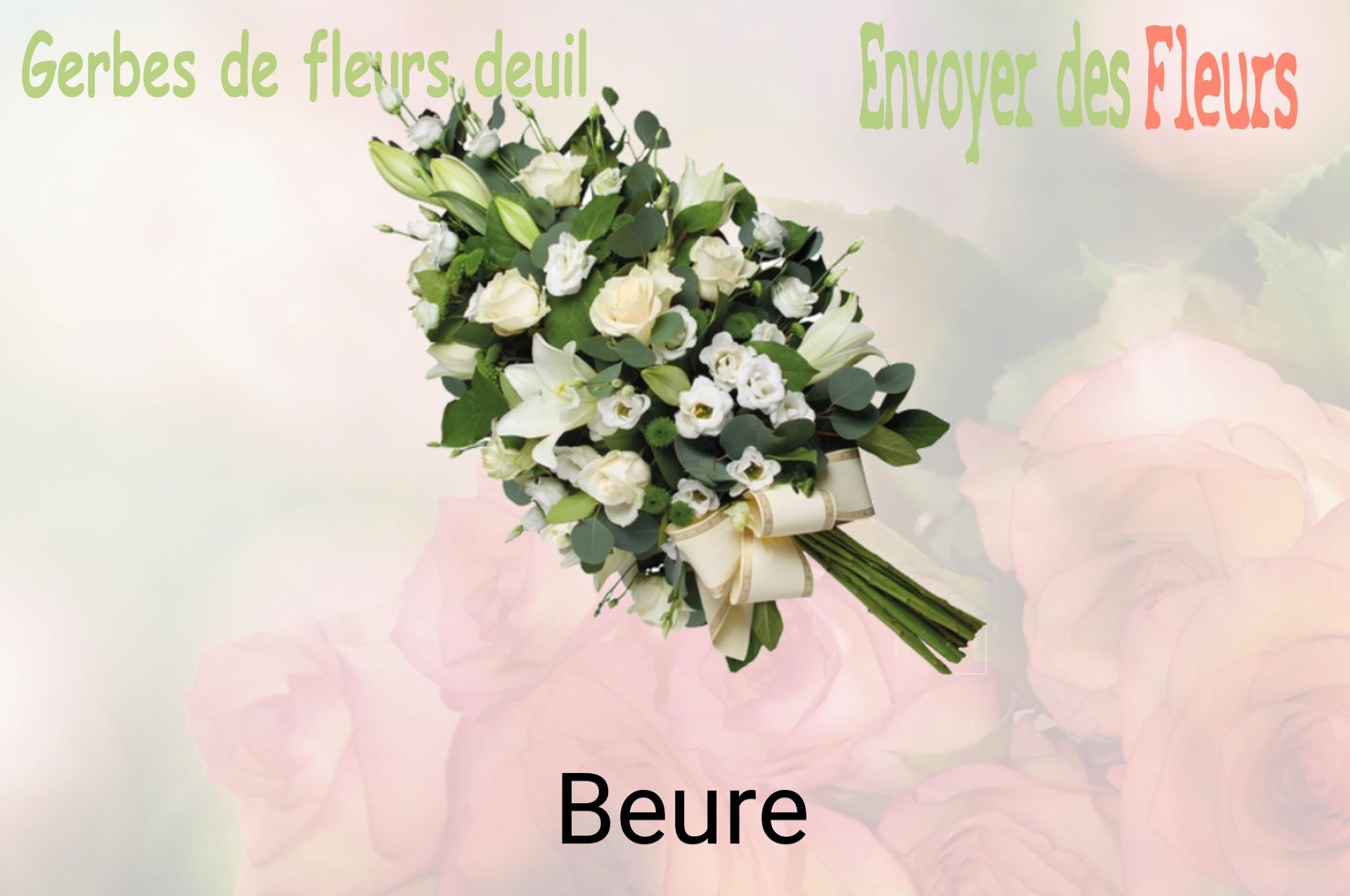 Gerbe de fleurs de deuil livrée à Beure